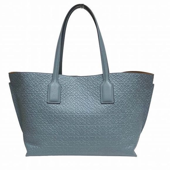 Loewe Repeat Anagram T Shopper Blue Bag Tote Handbag Women's